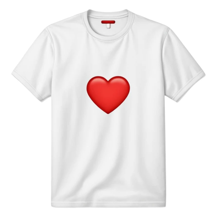 plain white shirt featuring red W in the center sticker