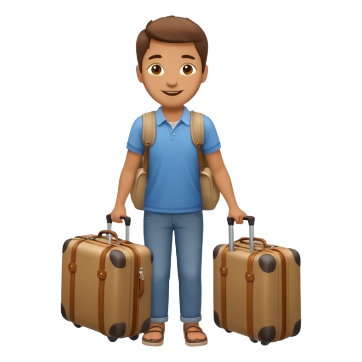 photorealistic tourists with a suitcase sticker