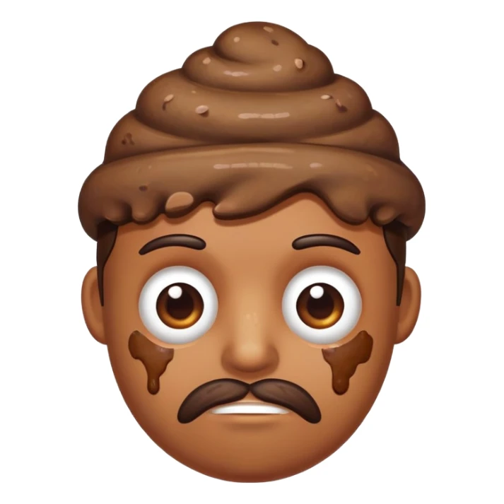 man with poop on his head sticker