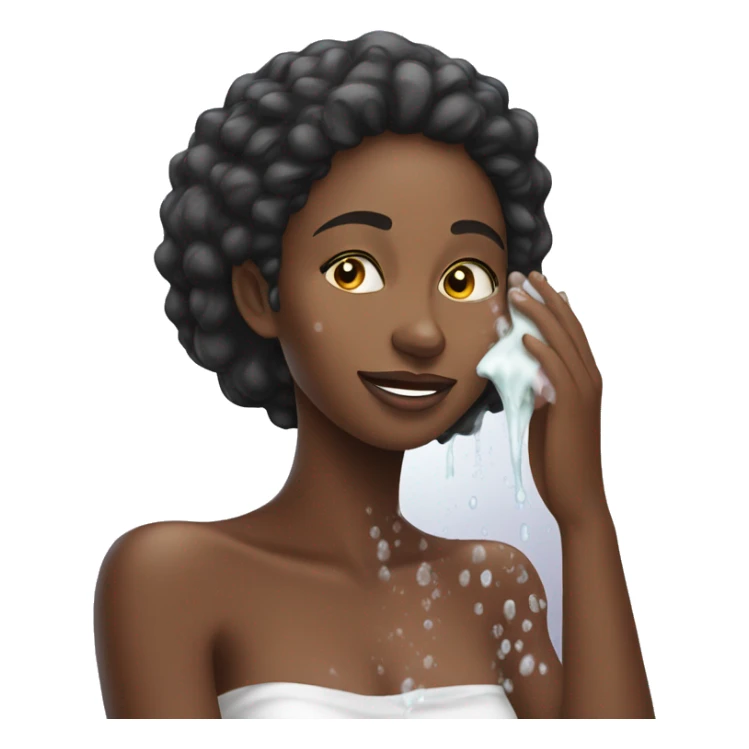 beautiful African woman washing her face with soap sticker