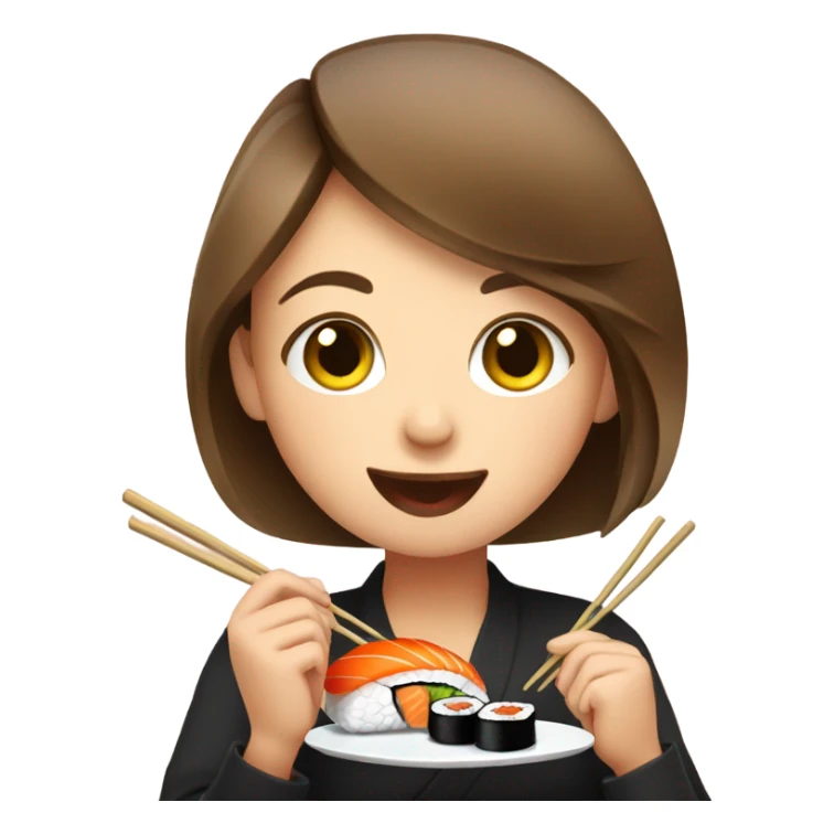 Polish girl eating shushi sticker