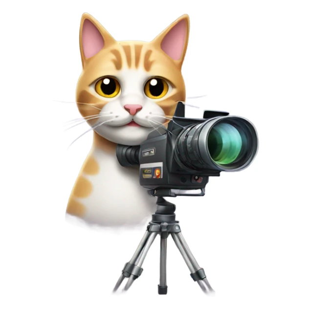 Smirking cat movie camera sticker