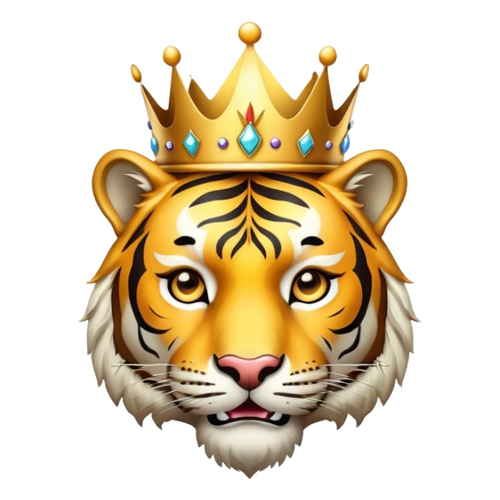 tiger face with crown VIP for Twitch emote sticker