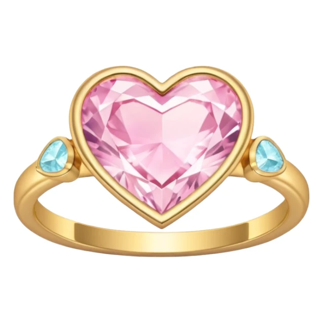 Golden Diamond Pastel Pink Heart Ring sticker
