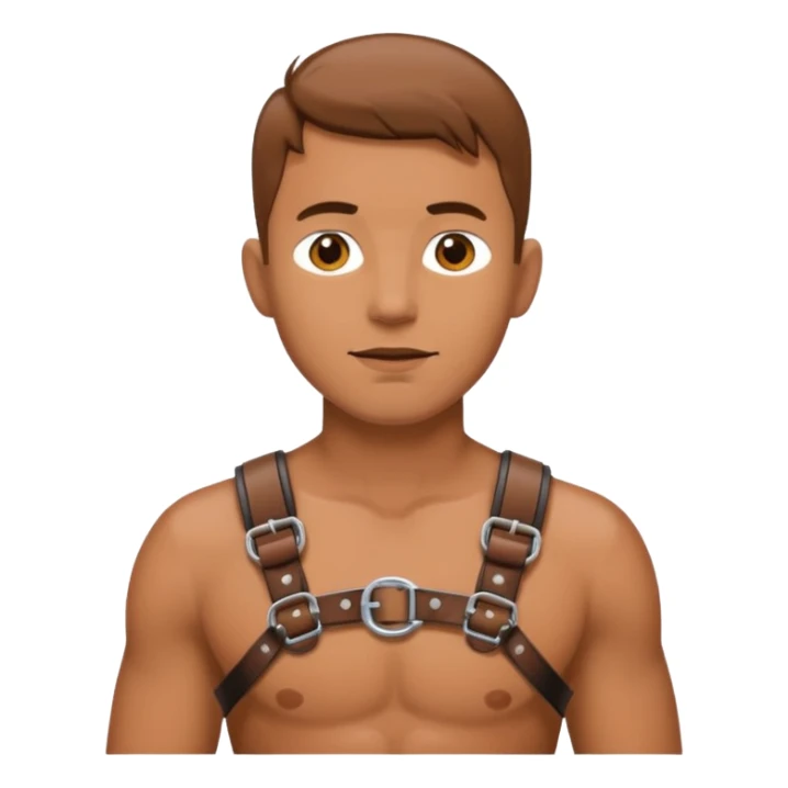 gay man wearing a harness sticker