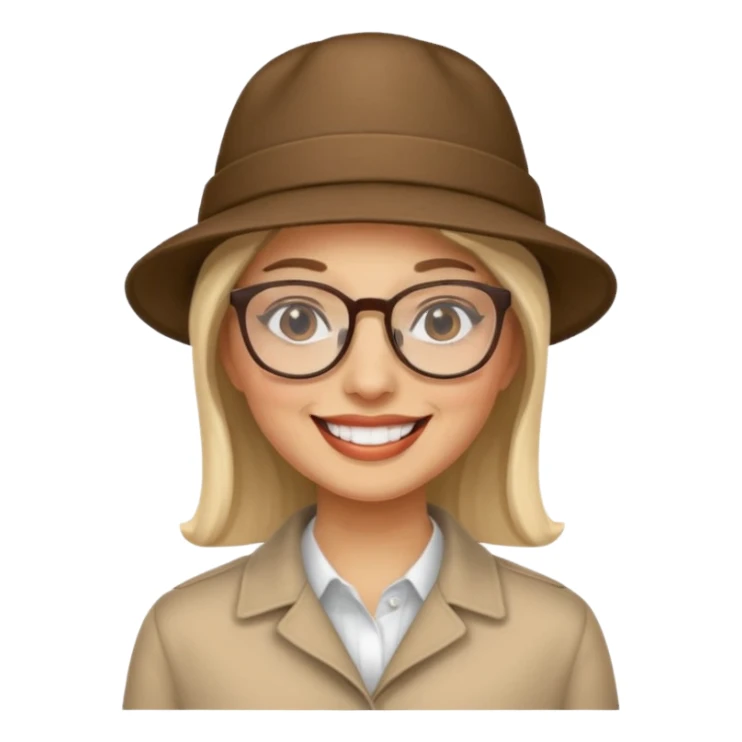 woman wearing hats and glasses sticker