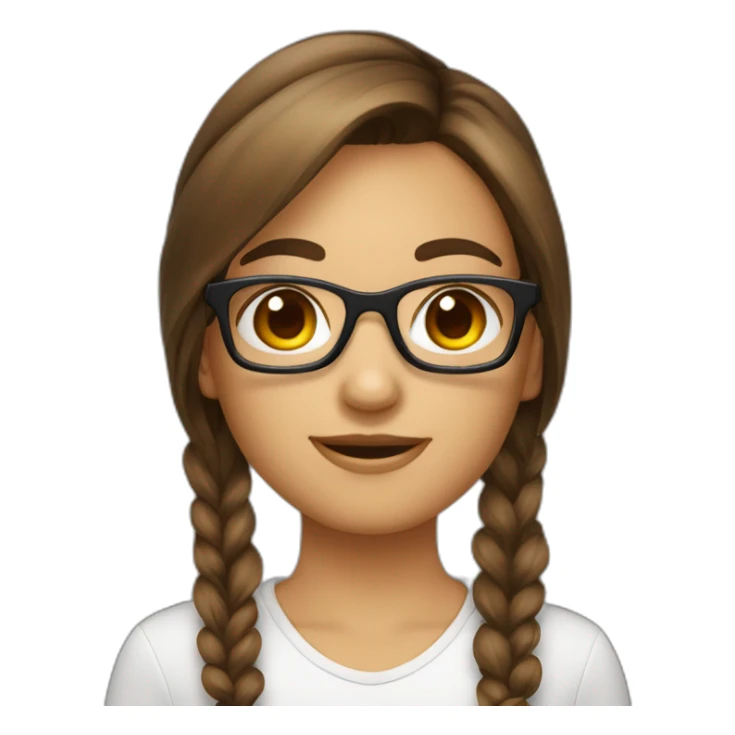 Fille a lunettes cheveux bruns au carré sticker