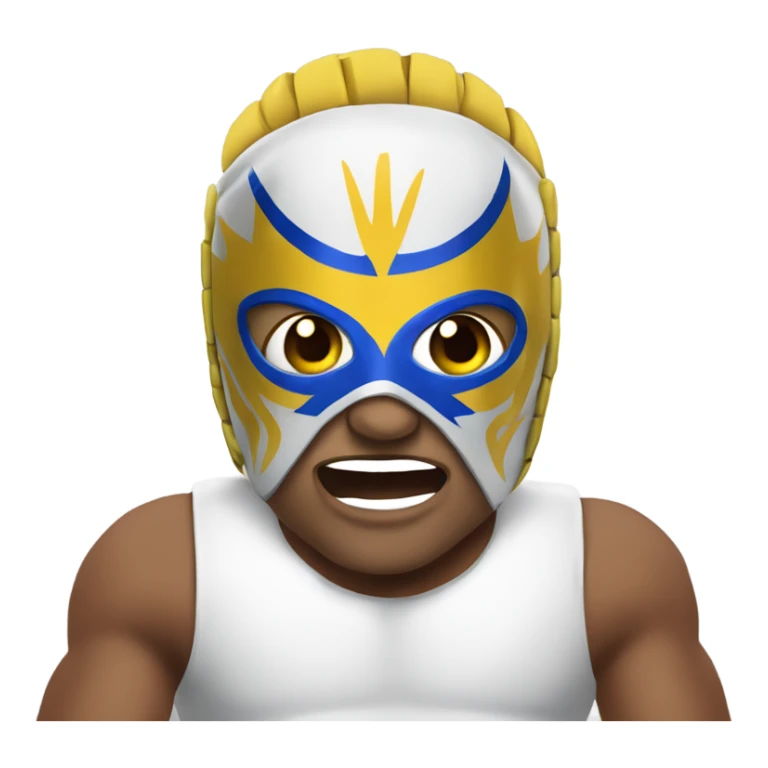 mascara de lucha libre blanca con aleta superior sticker