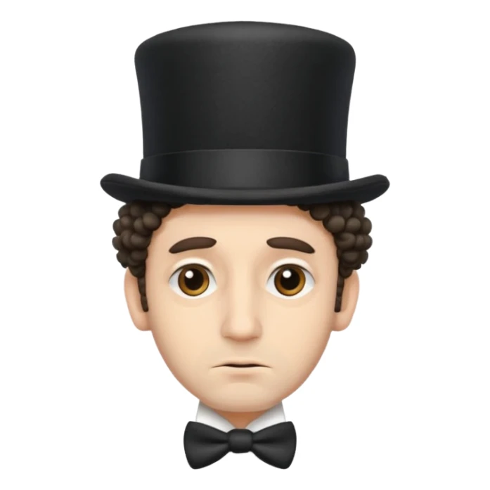 Sad Jew in top hat and curls on side of his head sticker