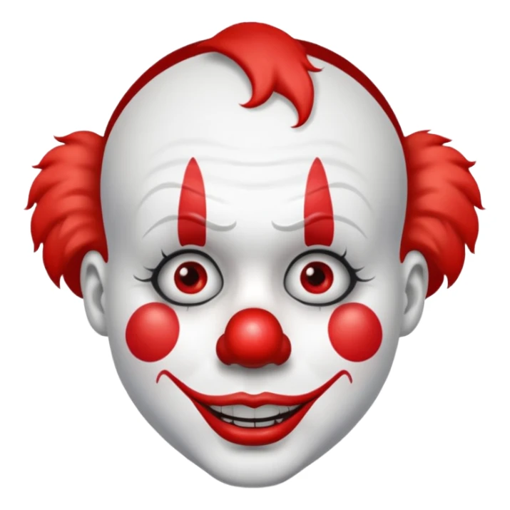["Clown with white face paint and red nose, single teardrop."] sticker