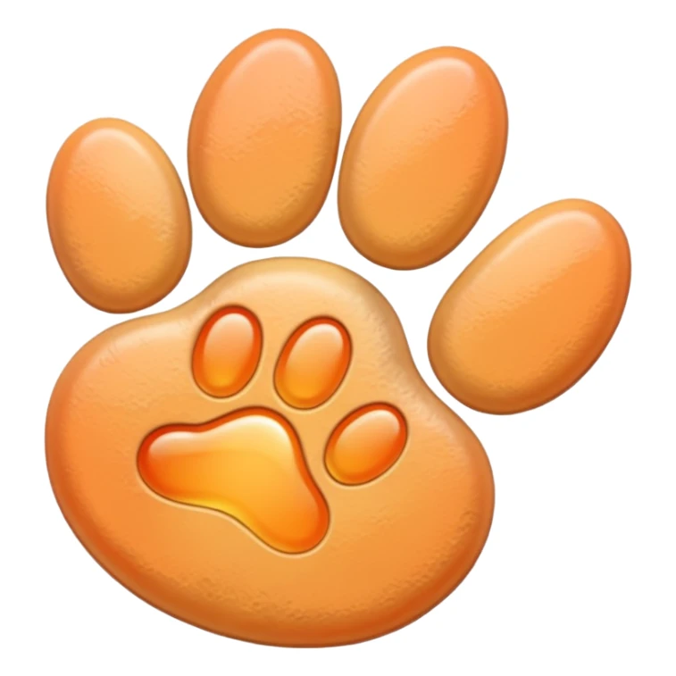 a very light pale pastel apricot pawprint sticker