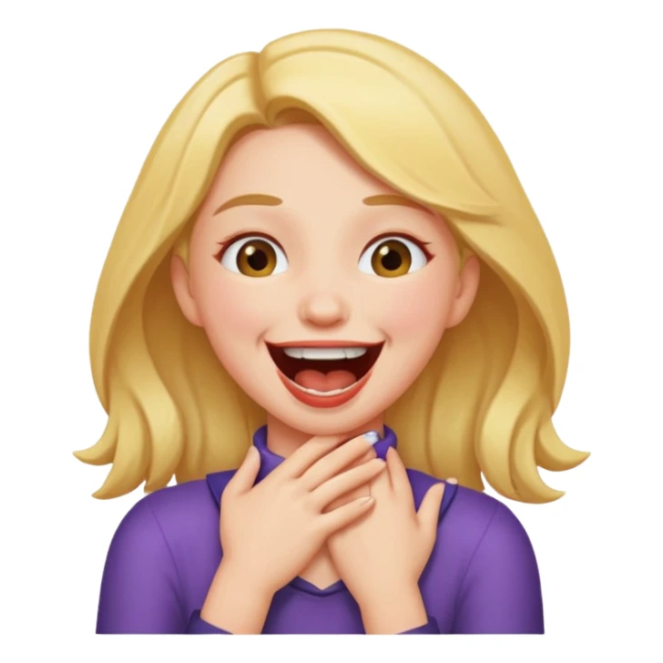 Girl choking herself and laughing  sticker