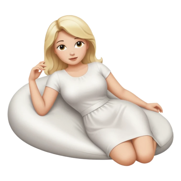 curvy blonde woman lying on her side, SFW sticker