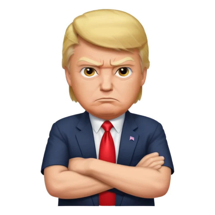 donald trump crossed arms, angry sticker
