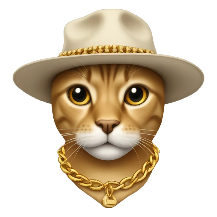 Catahula cur wear hat and gold chain sticker