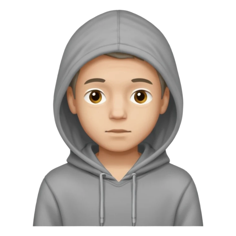 Skinny boy wearing grey hoddi sticker