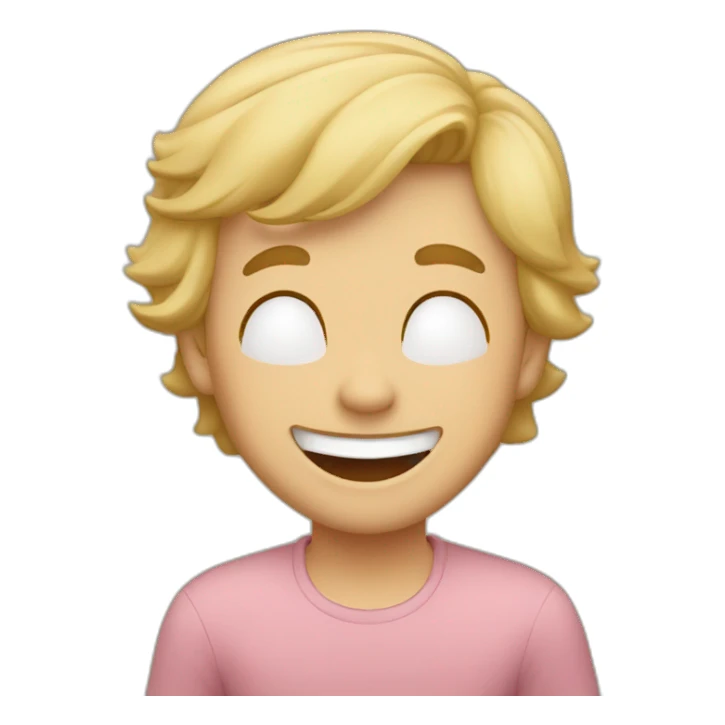 blond brown-eyed man laughing, with four little kids sticker