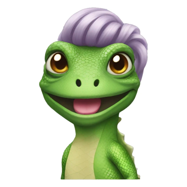 Lizard wearing dress and makeup and wig sticker
