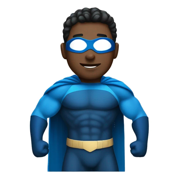 Male superhero with a blue color palette  sticker