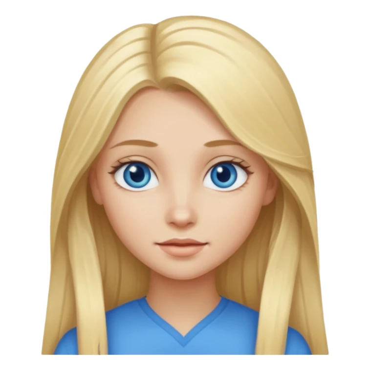 blonde girl long hair blue eyes sticker