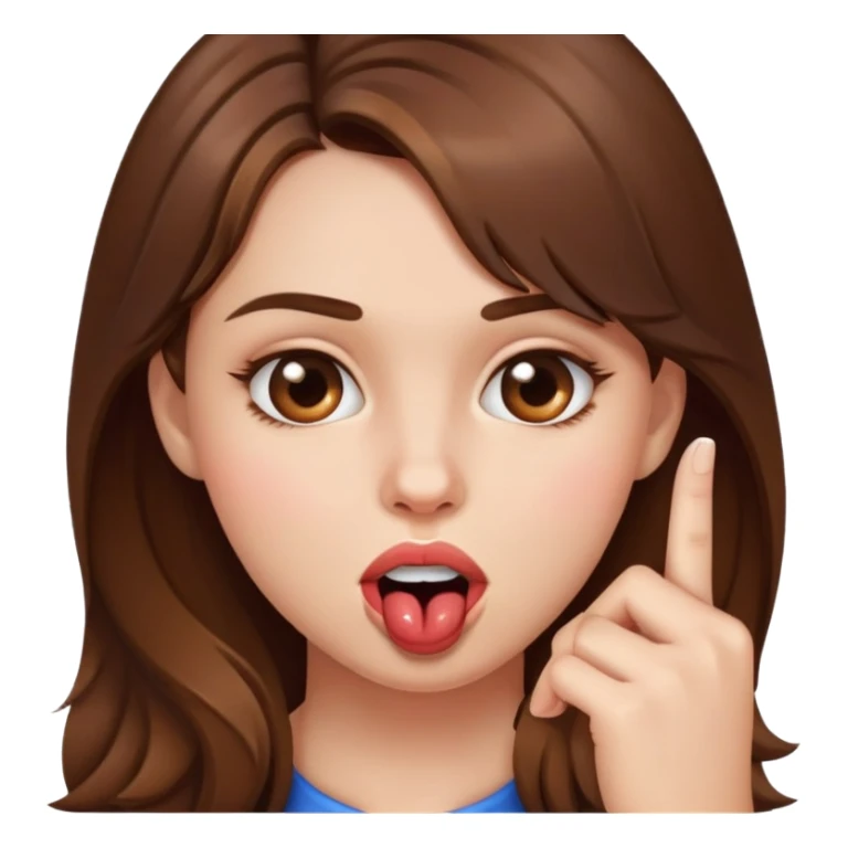 A girl, biting her finger and lip sticker