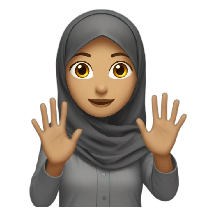 A muslim girl wave her hand sticker