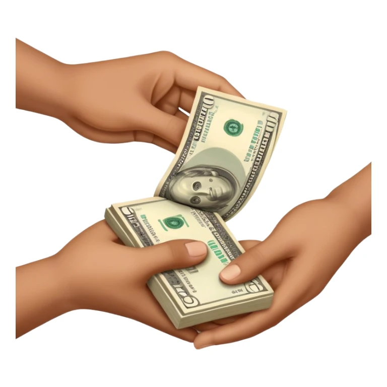 giving money from hand to hand sticker