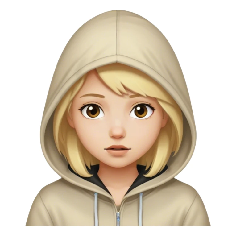 blonde girl in hood meme sticker