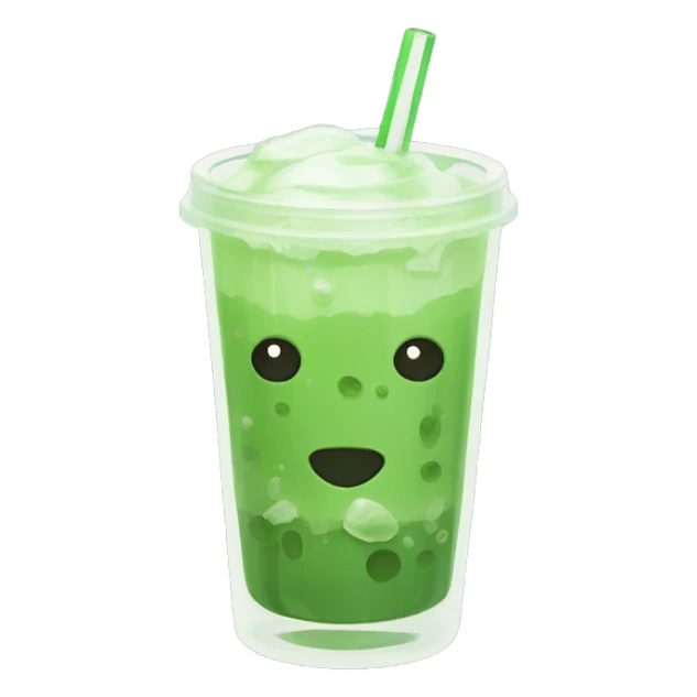 Iced Matcha with Late Art in an aesthetic glas  sticker