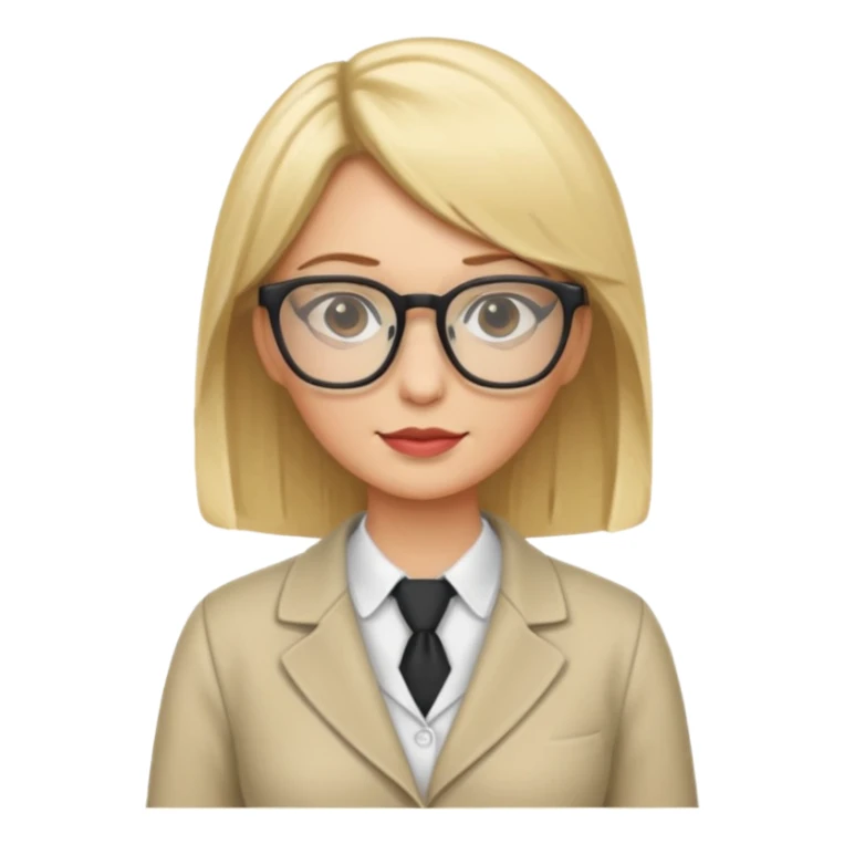 tailor woman with blonde hair and glasses sticker