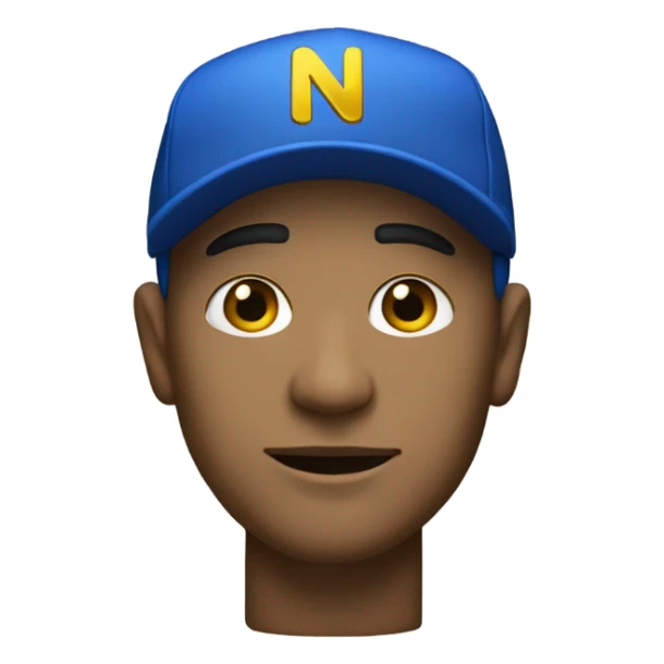 White man wearing blue baseball cap with letters N D in gold on hat  sticker