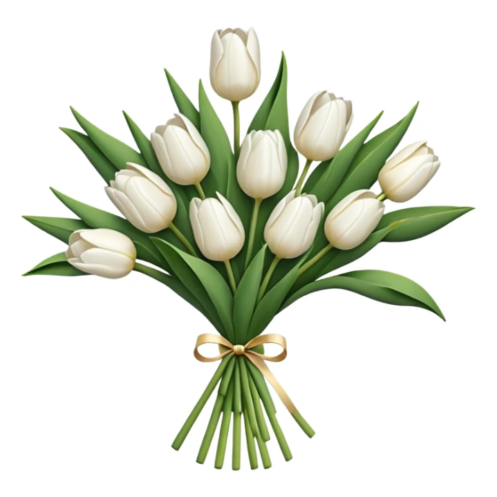 A bouquet of white tulips  sticker