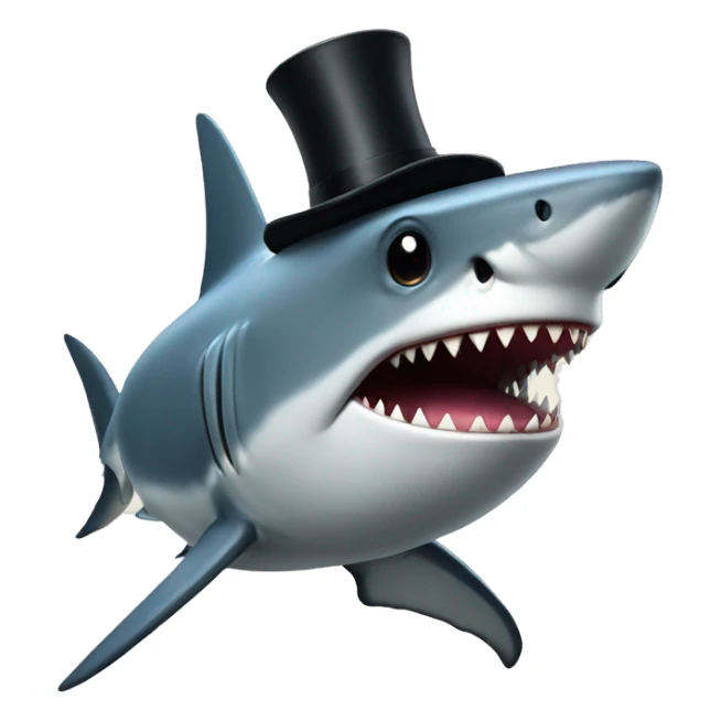 shark with tophat sticker