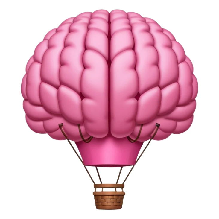 Globo aerostatico con forma de cerebro de color rosa sticker