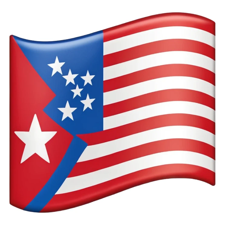 Let's talking about a emoji flag hack combination with Puerto Rico + North Korea emoji flag combination flag hack as a flag image by photo and flag with five red and white stripes, white star sticker