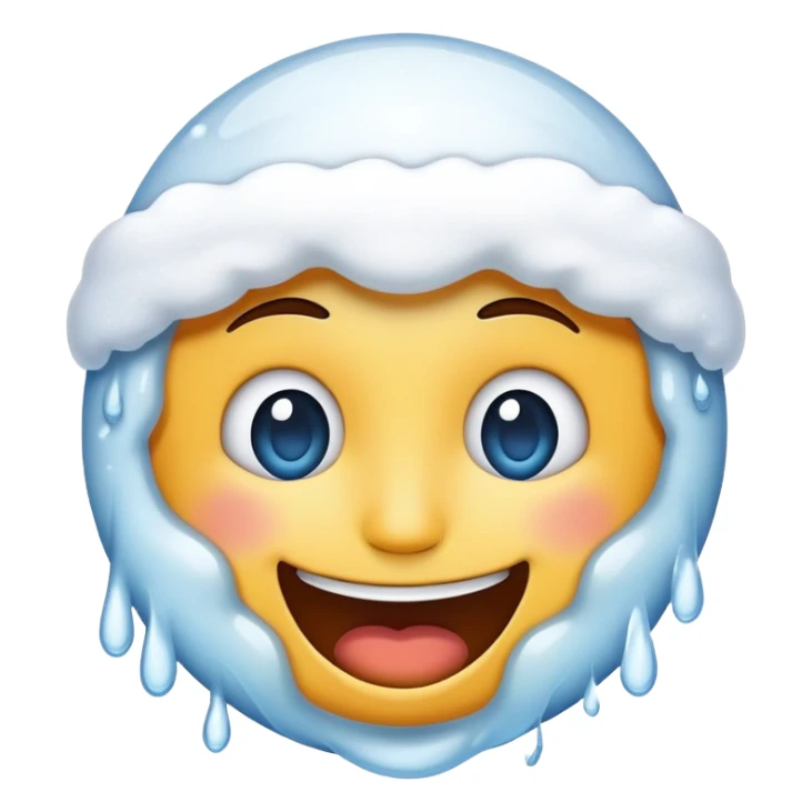 the cold freezing face emoji with sow but it issmiling sticker