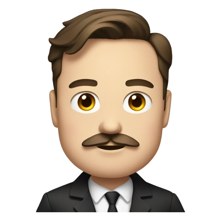elon musk with black square moustache sticker