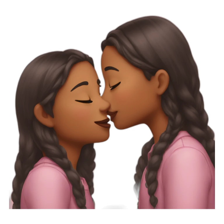 Two Girls kiss cheek sticker