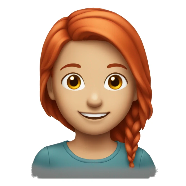 smiling girl with red hair sticker