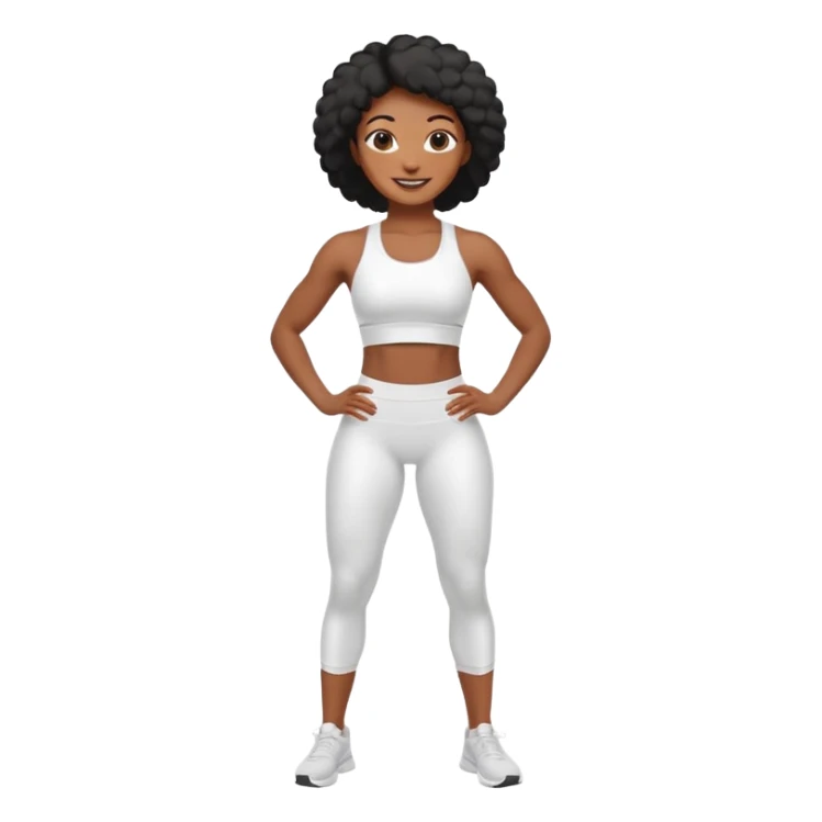 back woman in white sportswear Fit body sticker