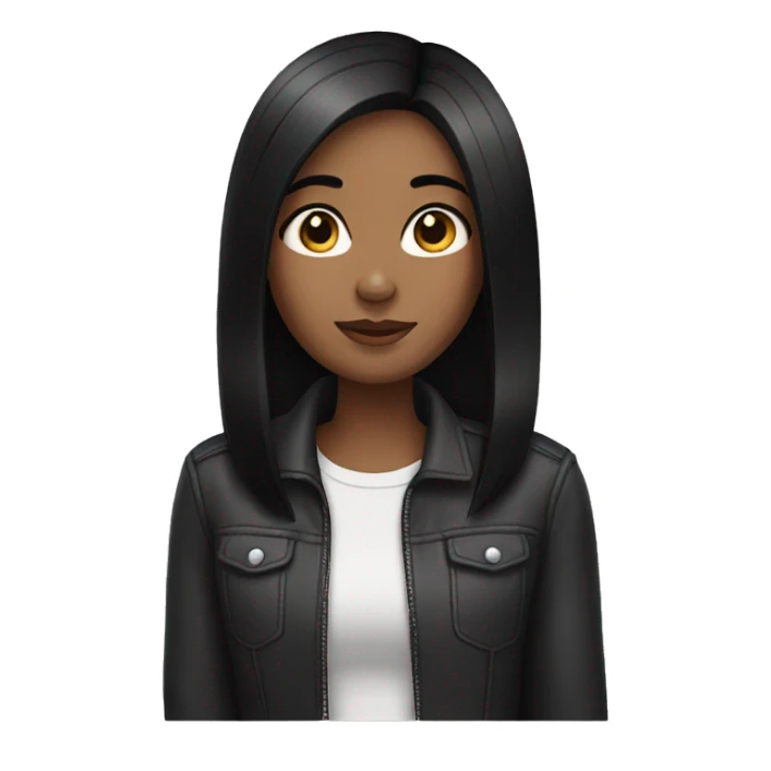 Girl with straight black hair  sticker