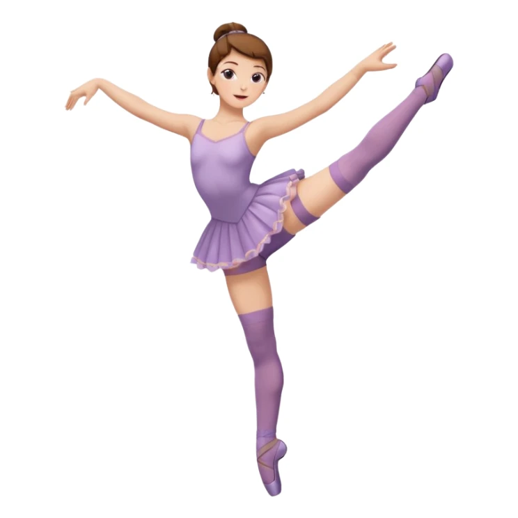 Ballet dancer in over the knee socks and brown hair sticker