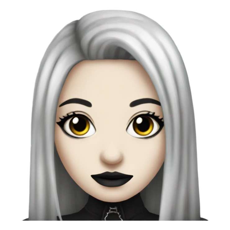 Gothic girl with septum piercing happy sticker