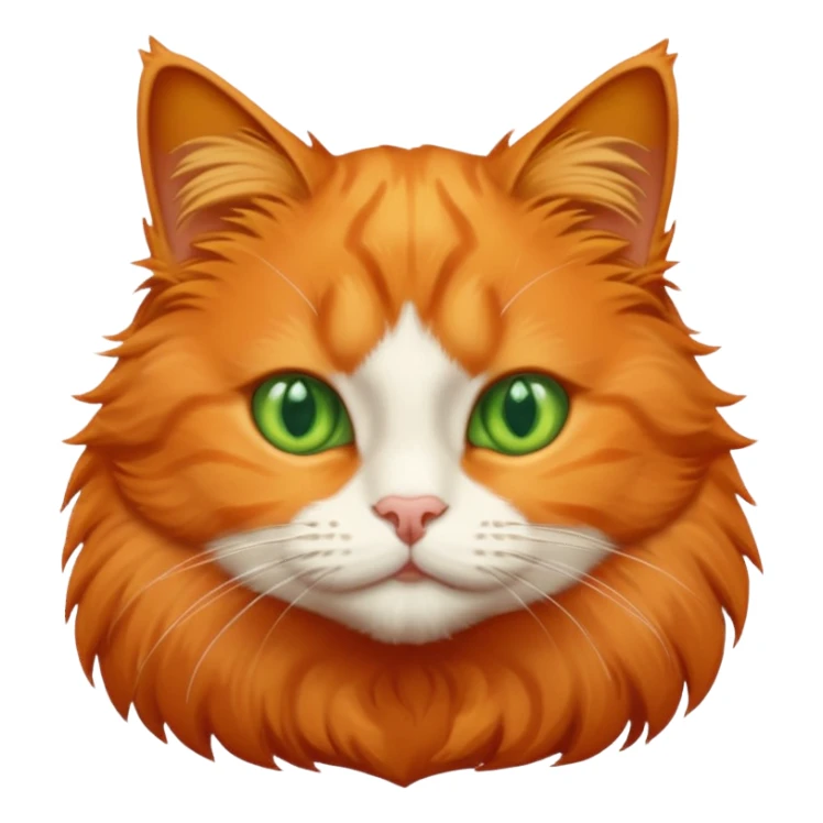orange puffy cat with green eyes sticker