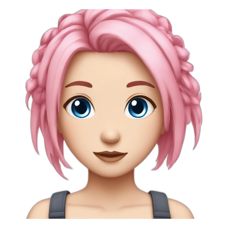 Sakura girl edith pink hair and blue eyes sticker