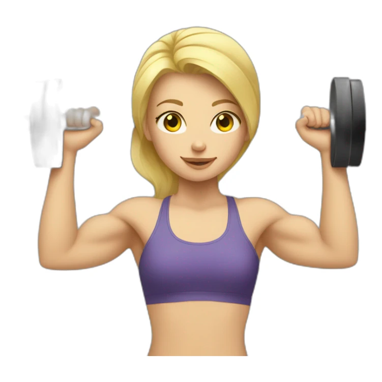 blonde Girl who is weight lifting sticker