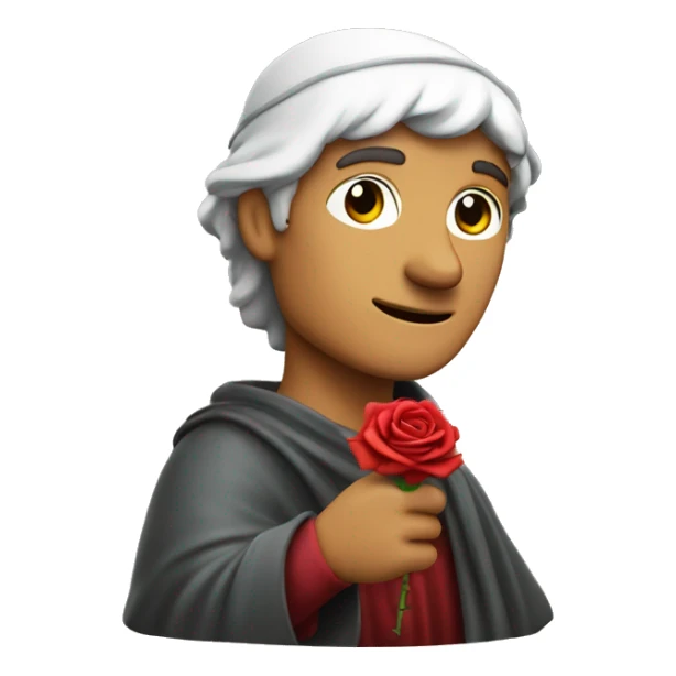 Dante Alighieri holding a rose in his hand sticker