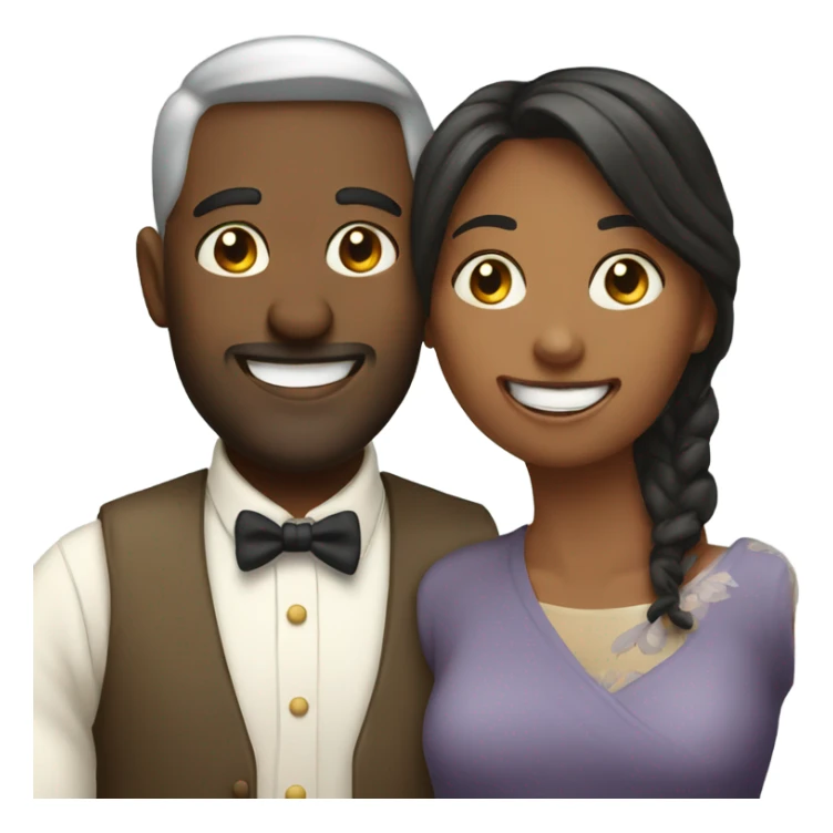 Husband and wife happy sticker