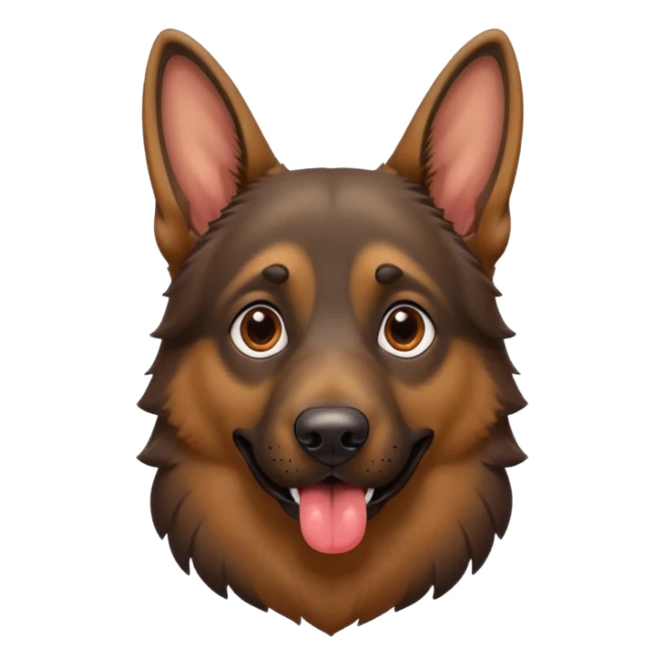 cartoon style dark German Shepherd dog with its tongue hanging out long sticker