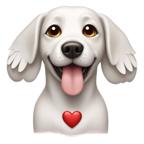 Dog with wings with heart eyes sticker